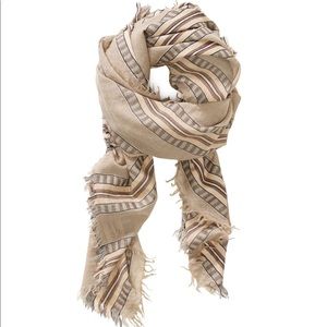 Aritzia Wilfred mixed stripes wool blanket scarf